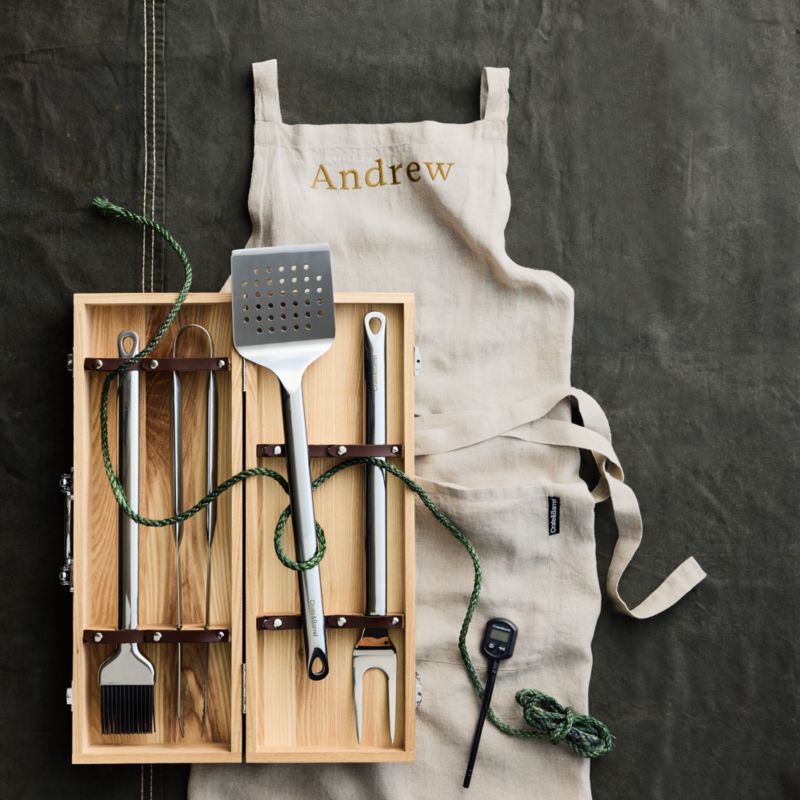 Crate & Barrel 5-Piece Stainless Steel Grill Tool Set