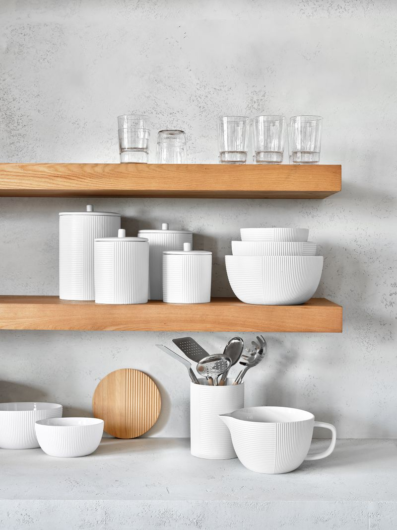 Hanno White Ceramic Mixing Bowls, Set of 3