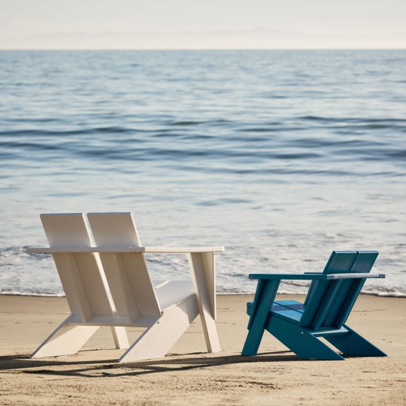 Paso White POLYWOOD Modern Adirondack Chair with Arms