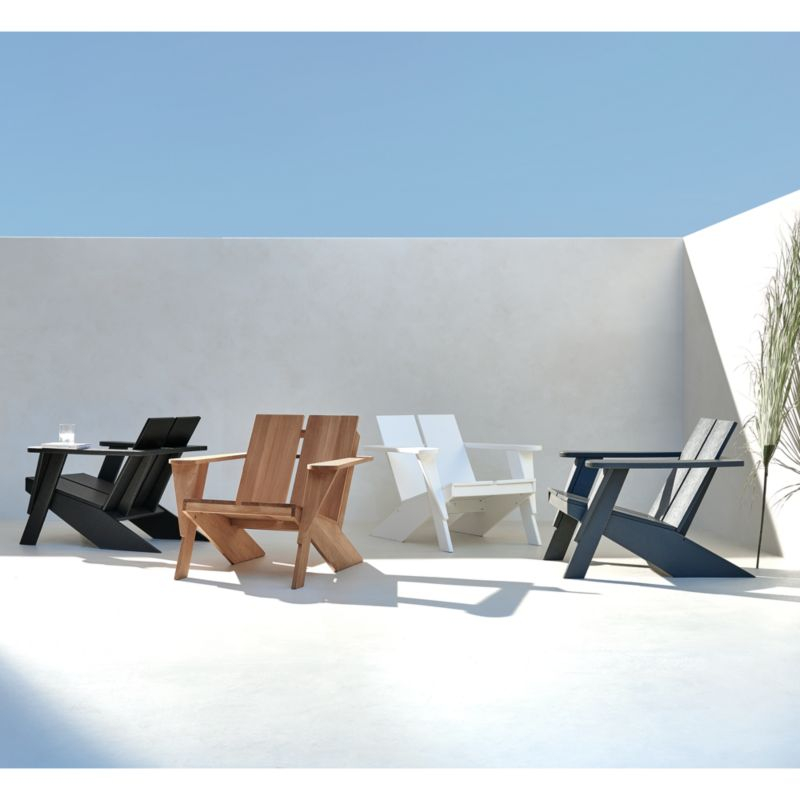 Paso White POLYWOOD Modern Adirondack Chair with Arms