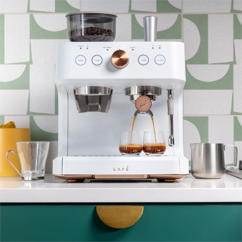 Café ™ Matte White Bellissimo Semi-Automatic Espresso Machine