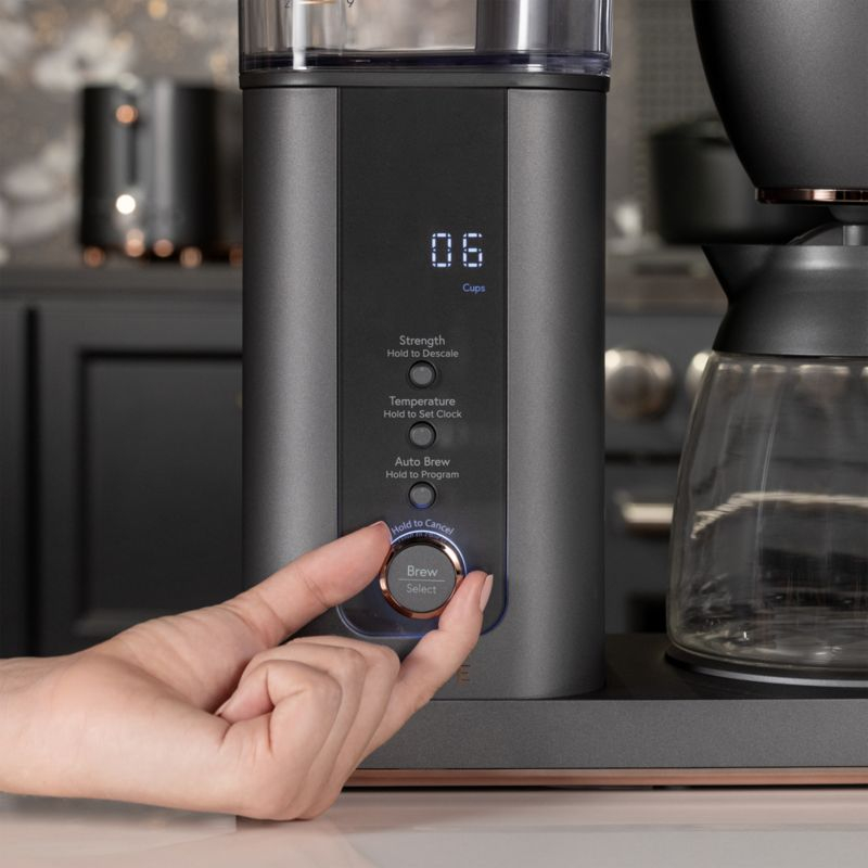 Café ™ Matte Black 10-Cup Drip Coffee Maker with Glass Carafe