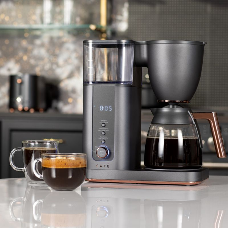 Café ™ Matte Black 10-Cup Drip Coffee Maker with Glass Carafe