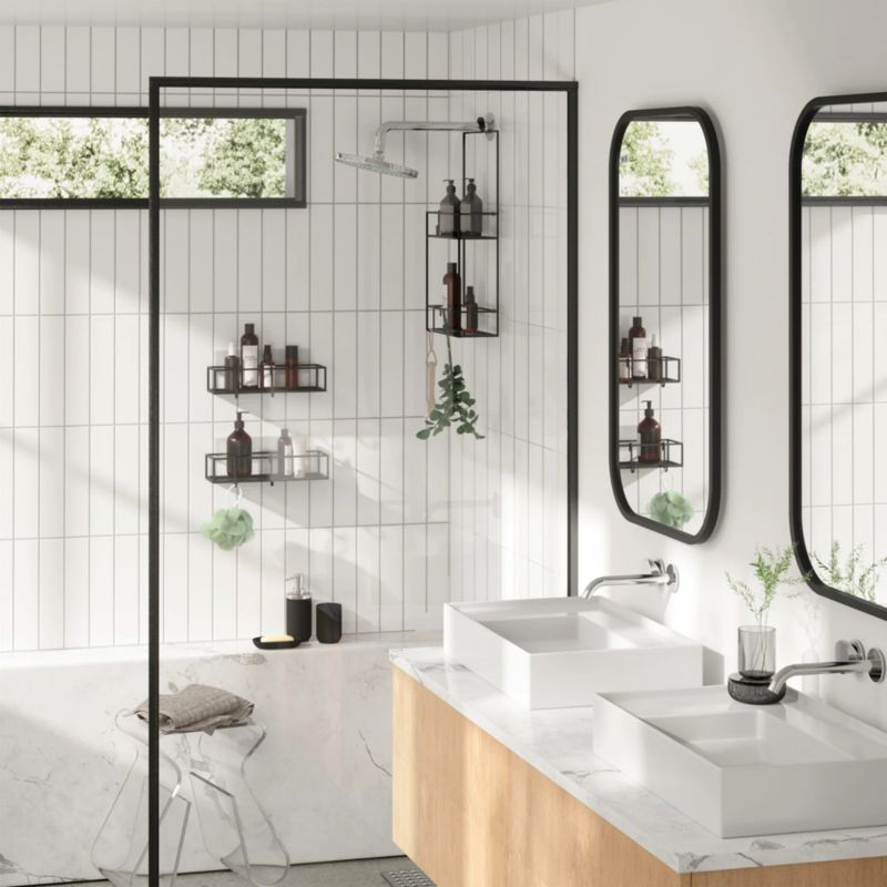 Umbra Cubiko Black Hanging Shower Bins