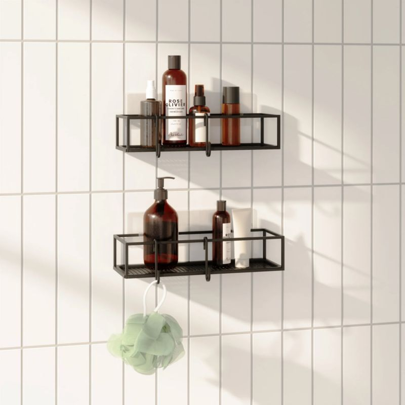 Umbra Cubiko Black Hanging Shower Bins