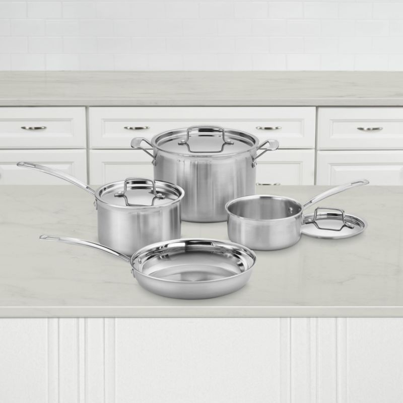 Cuisinart ® MultiClad Pro™ 7-piece Tri-Ply Stainless Steel Cookware Set