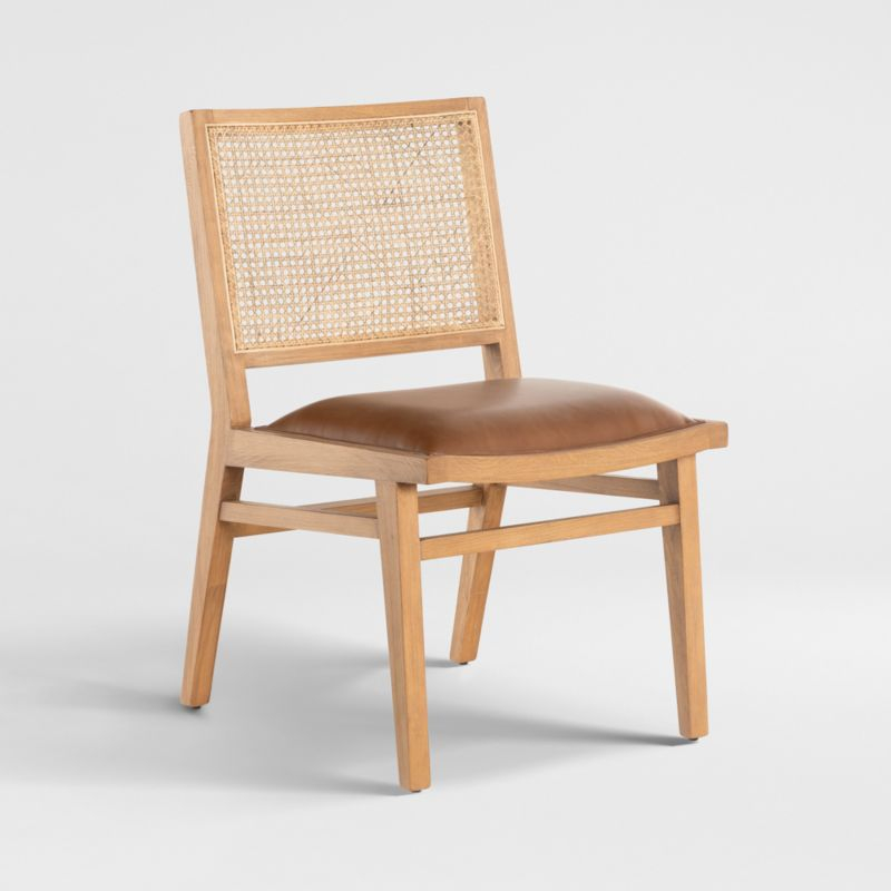 Dalton Leather and Cane Dining Chair