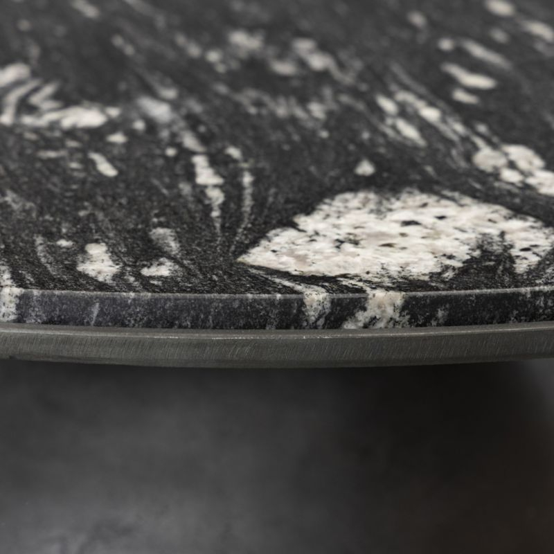 Dev Black Marble and Grey Metal 47" Round Coffee Table