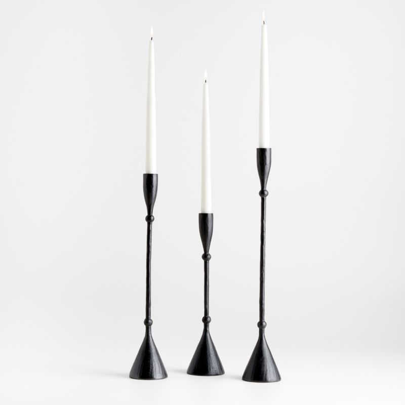 Ferric Small Black Metal Taper Candle Holder