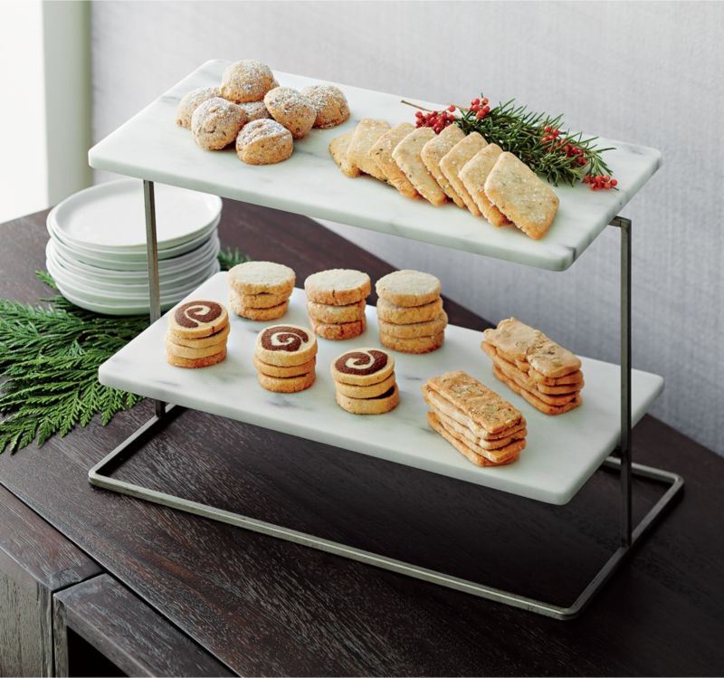 French Kitchen Marble 2-Tier Server