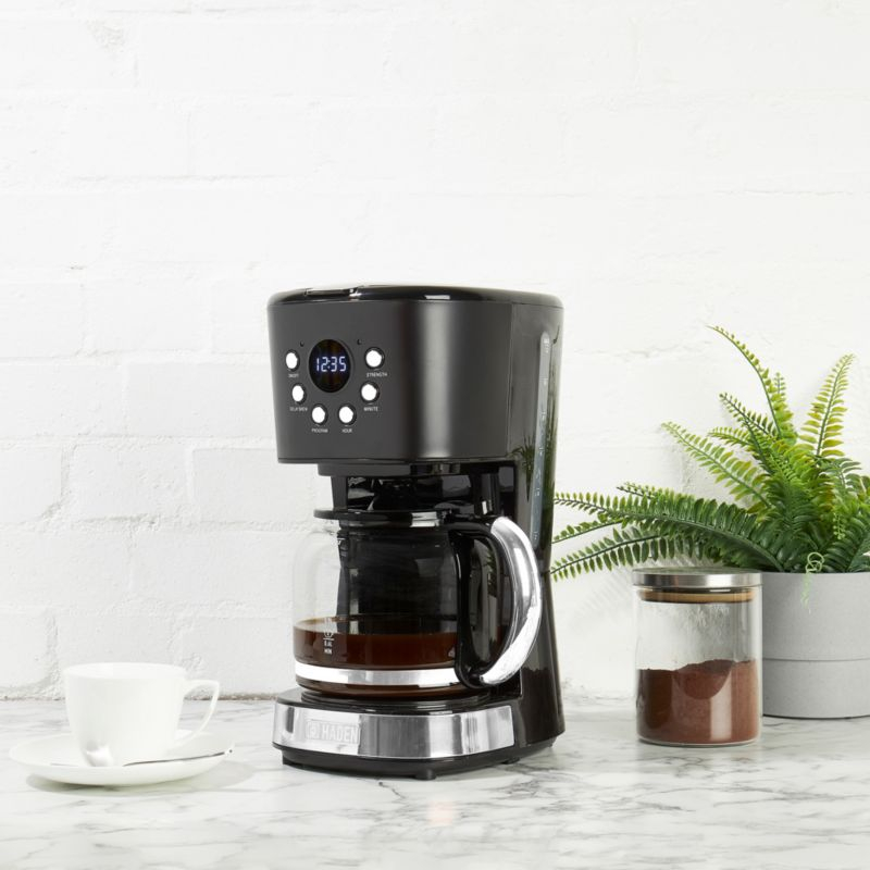 HADEN Heritage Black and Chrome 12-Cup Programmable Coffee Maker