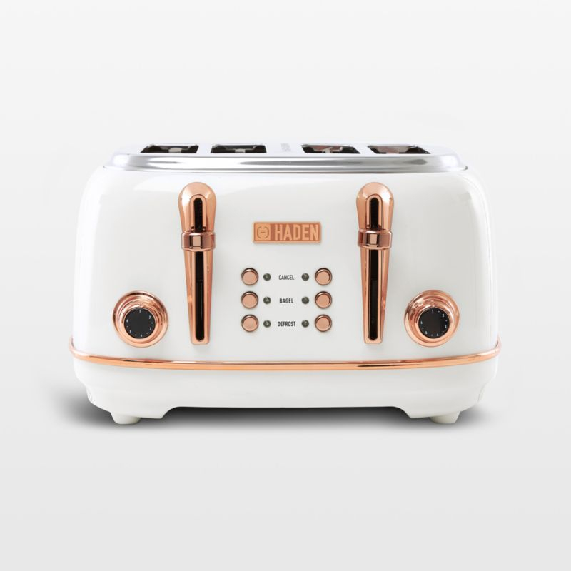 HADEN Heritage Ivory and Copper 4-Slice Toaster