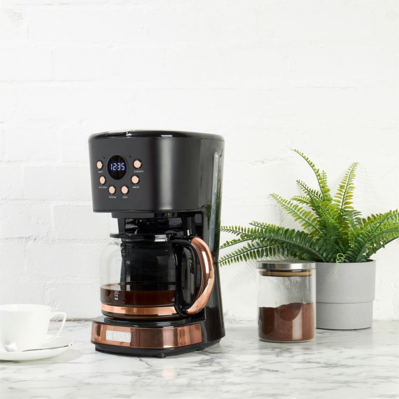 HADEN Black and Copper Programmable Drip Coffee Maker