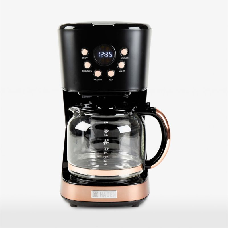 HADEN Black and Copper Programmable Drip Coffee Maker