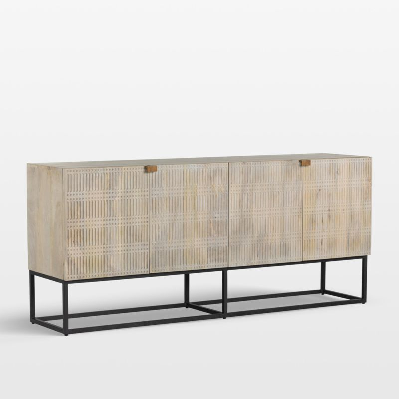 Ivan 69" Light Wash Mango Wood Storage Media Console