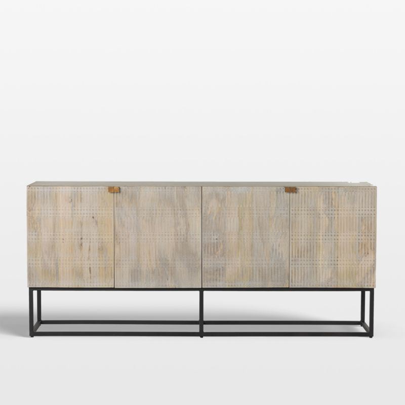 Ivan 69" Light Wash Mango Wood Storage Media Console