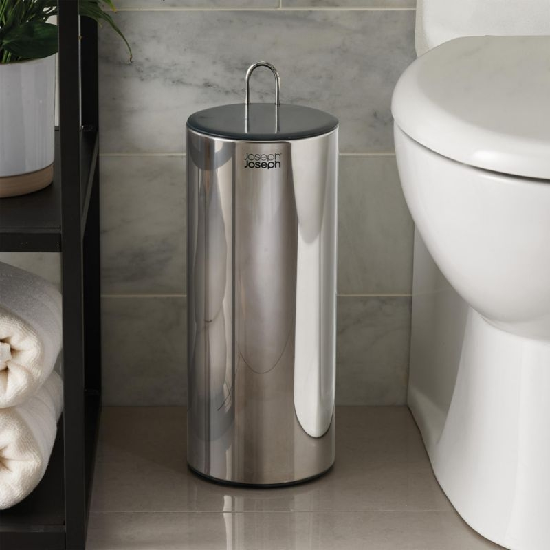 Joseph Joseph EasyStore Luxe Stainless Steel Toilet Roll Holder