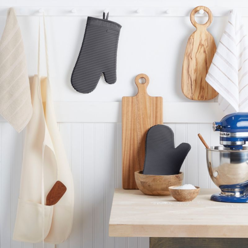 KitchenAid Charcoal Ribbed Soft Silicone Oven Mitts, Set of 2