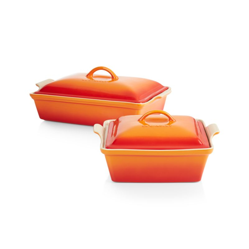 Le Creuset ® Heritage 4-Qt. Flame Rectangular Casserole Dish with Lid