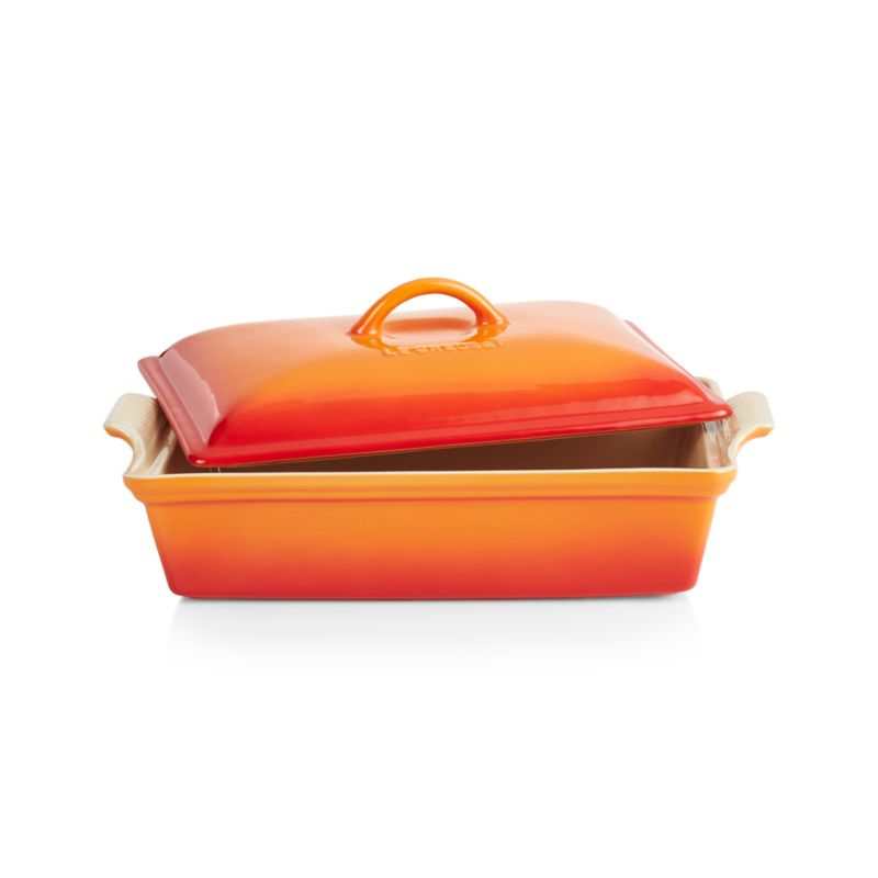 Le Creuset ® Heritage 4-Qt. Flame Rectangular Casserole Dish with Lid