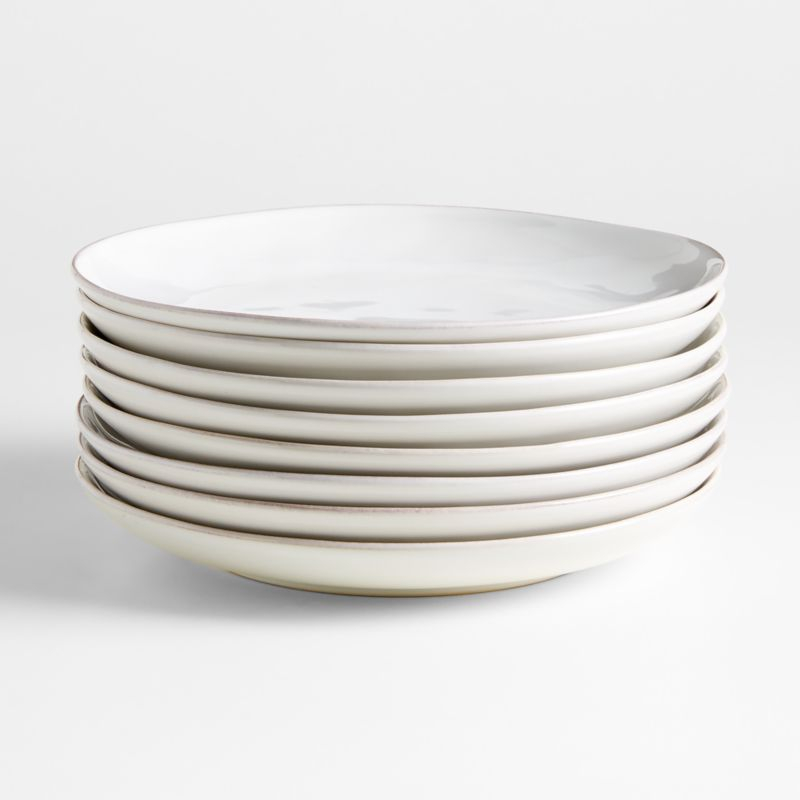 Marin White Stoneware Coupe Dinner Plate, Set of 8