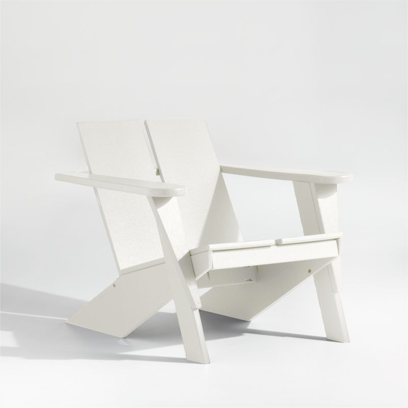 Paso White POLYWOOD Modern Adirondack Chair with Arms