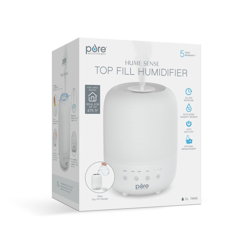 Pure Enrichment HUME Sense Top-Fill Humidifier with Auto Mode Humidity Sensor