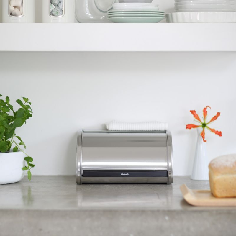 Brabantia Roll Top Bread Box, Medium, Matte Steel