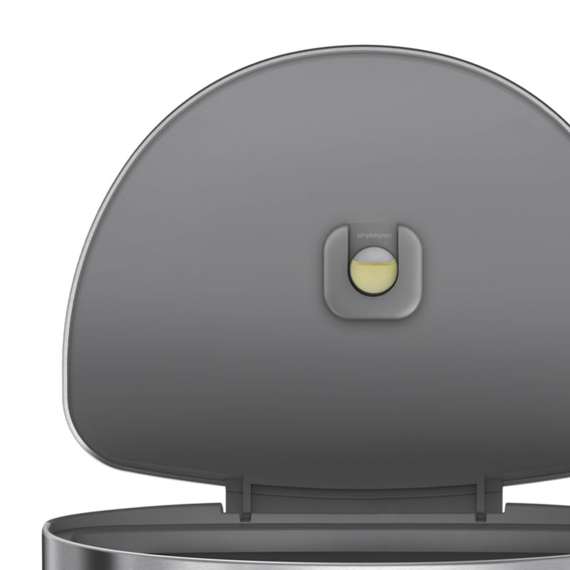 Simplehuman 45 Liter Semi-Round Liner Rim Trash Can, Brushed Stainless Steel
