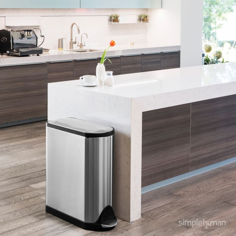 Simplehuman 45-Liter Brushed Stainless Steel Butterfly Step Trash Can