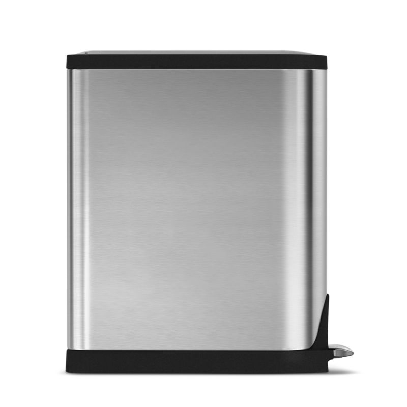 Simplehuman 45-Liter Brushed Stainless Steel Butterfly Step Trash Can