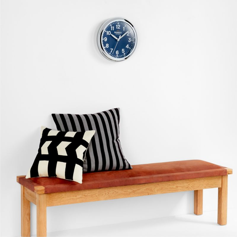 Shinola Runwell Chrome & Navy Blue Wall Clock