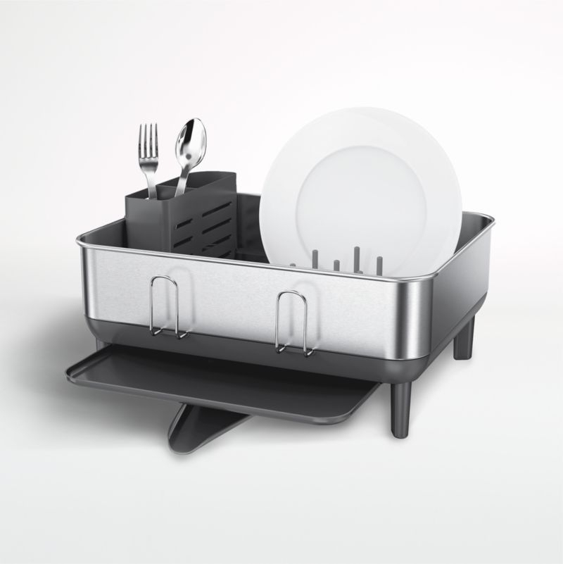 Simplehuman Compact Dish Drying Rack, Brushed Stainless Steel Frame