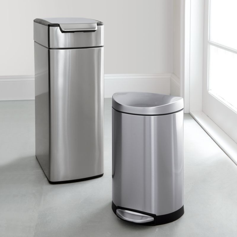Simplehuman 40 Liter Slim Touch Bar Trash Can, Brushed Stainless Steel