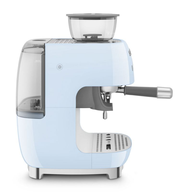 SMEG Pastel Blue Semi-Automatic Espresso Machine with Milk Frother