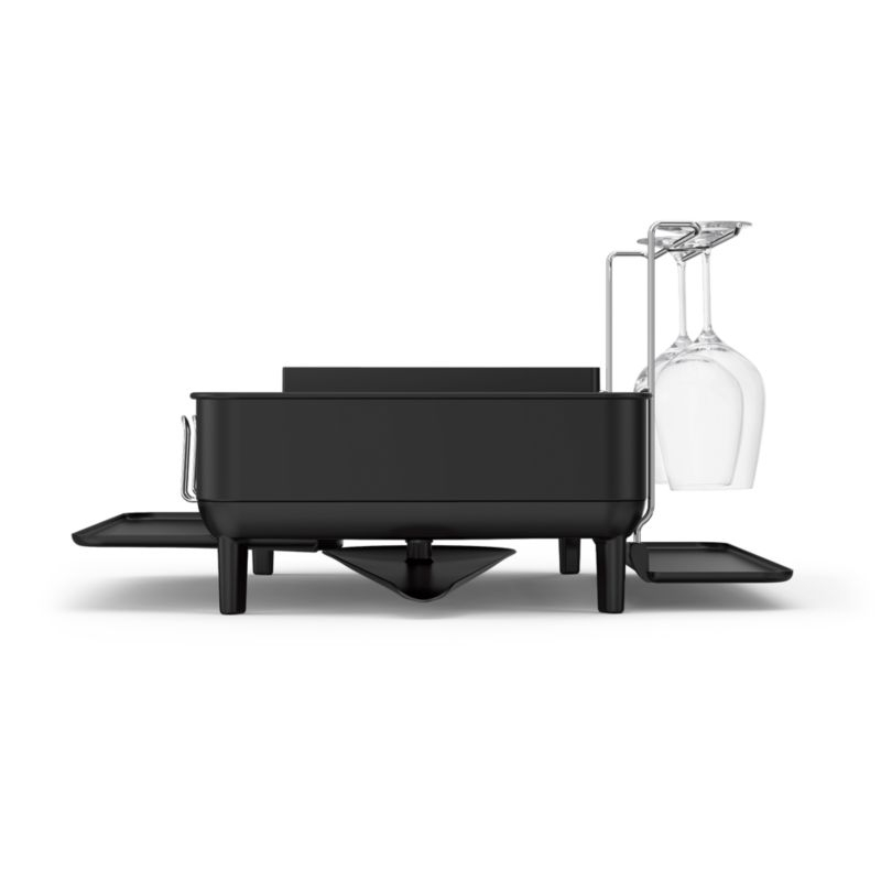 Simplehuman Kitchen Dish Drying Rack, Matte Black Steel