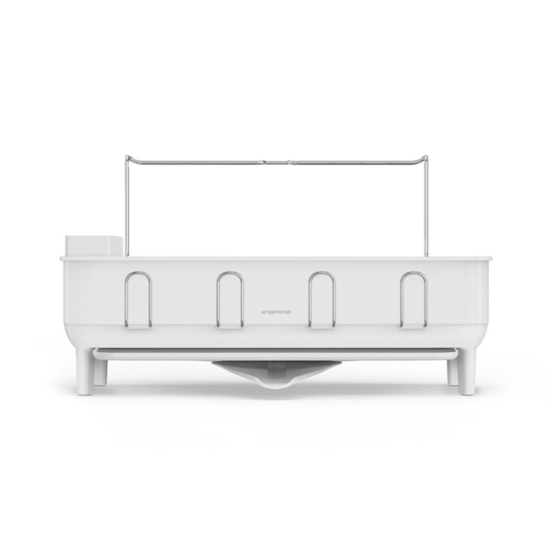 Simplehuman Kitchen Dish Drying Rack, White Steel
