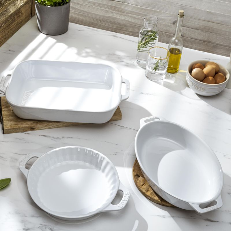 Staub ® White 3-Piece Mixed Baking Dish Set