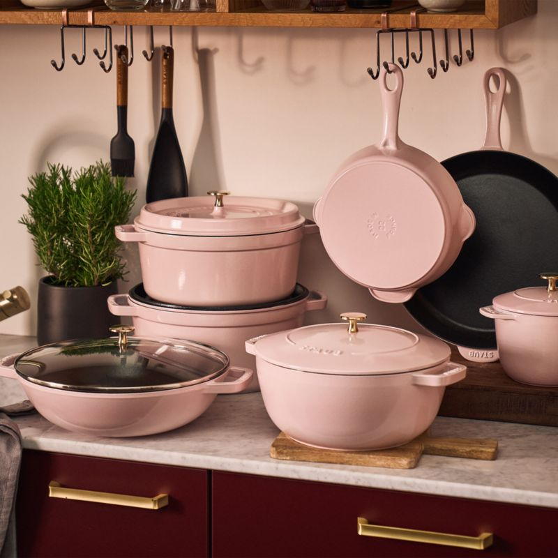 Staub ® Peony Pink Cast Iron 8.5" Traditional Deep Skillet