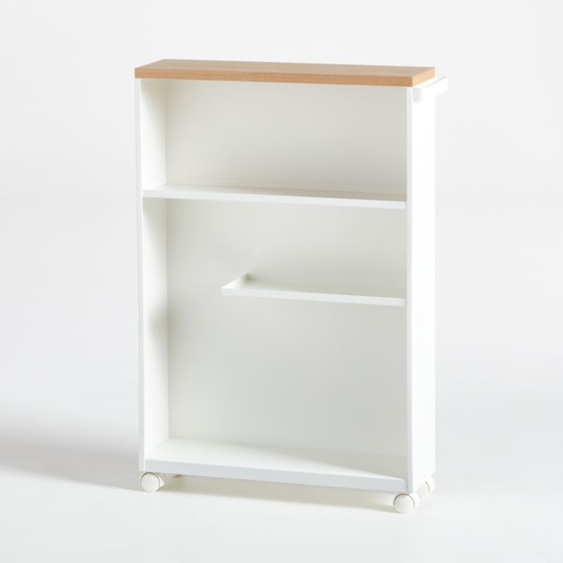 Yamazaki White Rolling Bathroom Cart