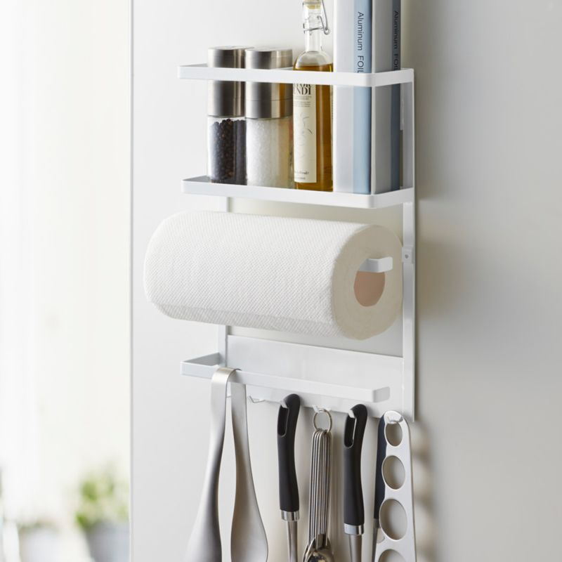 Yamazaki White Magnetic Kitchen Organization Rack