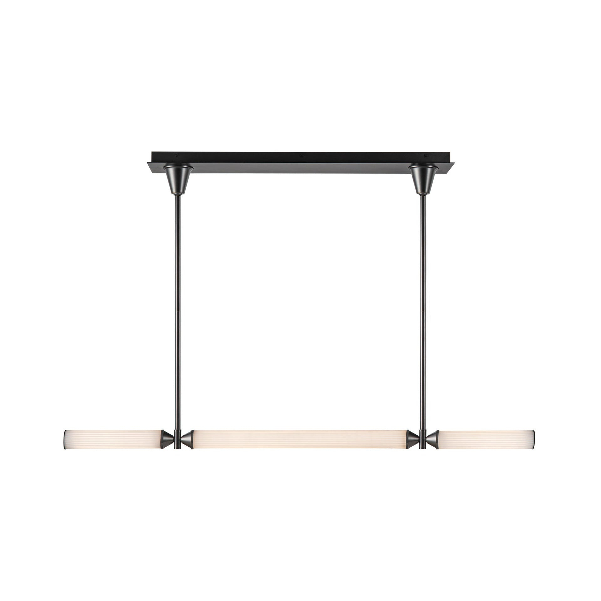 Edwin 48" Urban Bronze and Frosted Ribbed Glass LED Linear Pendant
