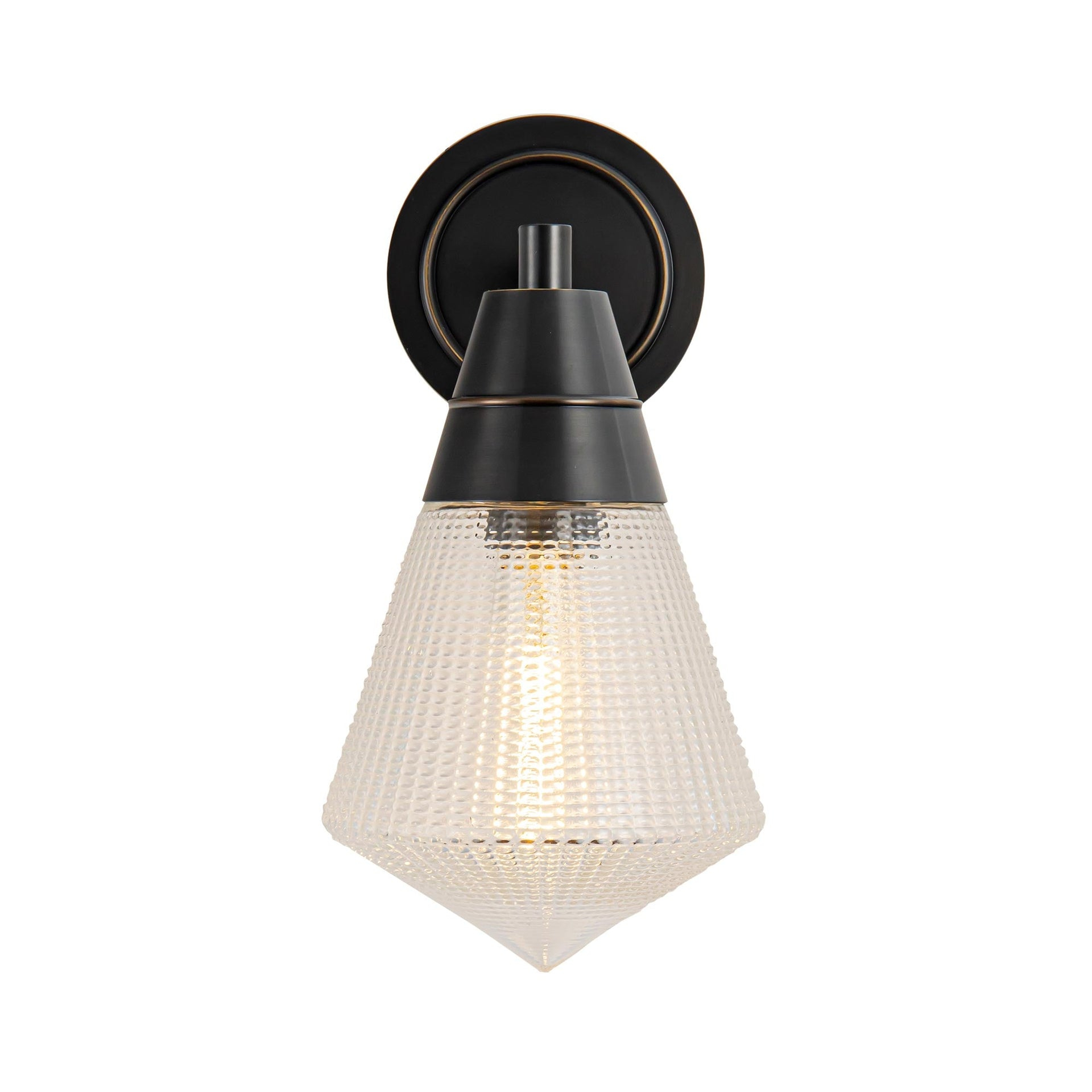 Urban Bronze Prismatic Glass Wall Sconce Light