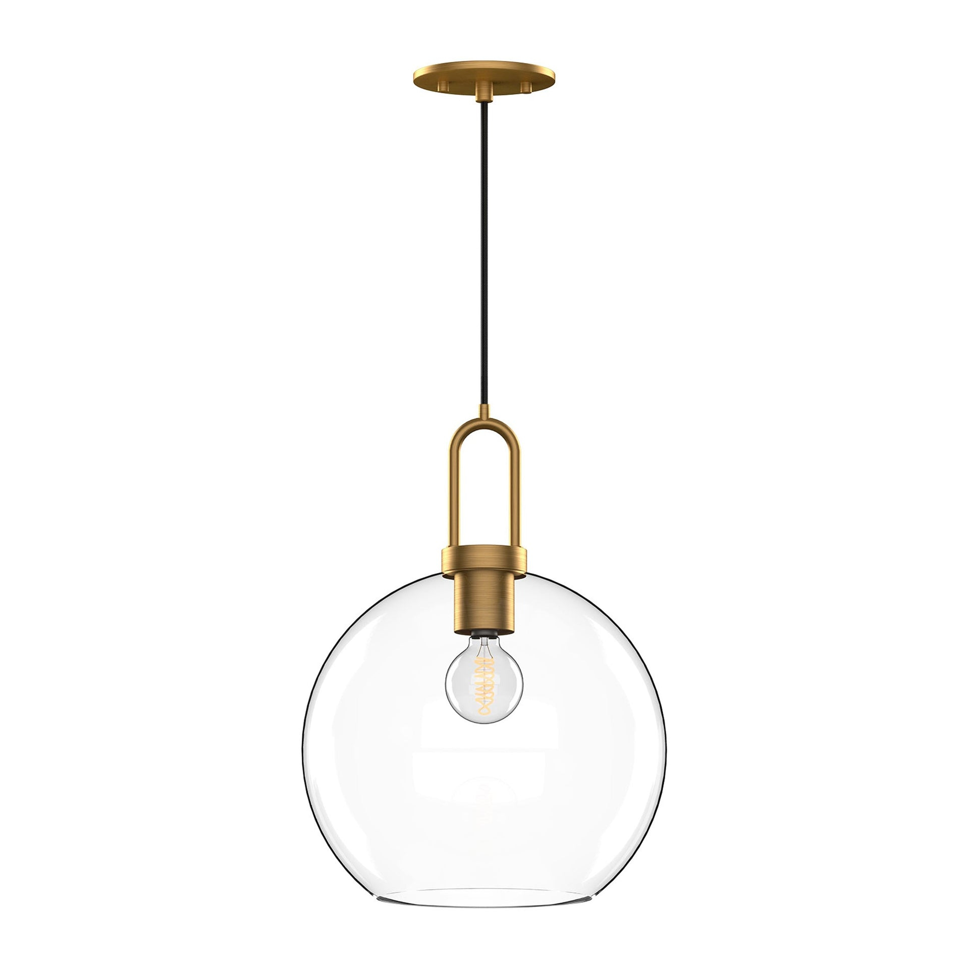 Soji Mini Globe Pendant Light in Aged Gold with Brushed Nickel