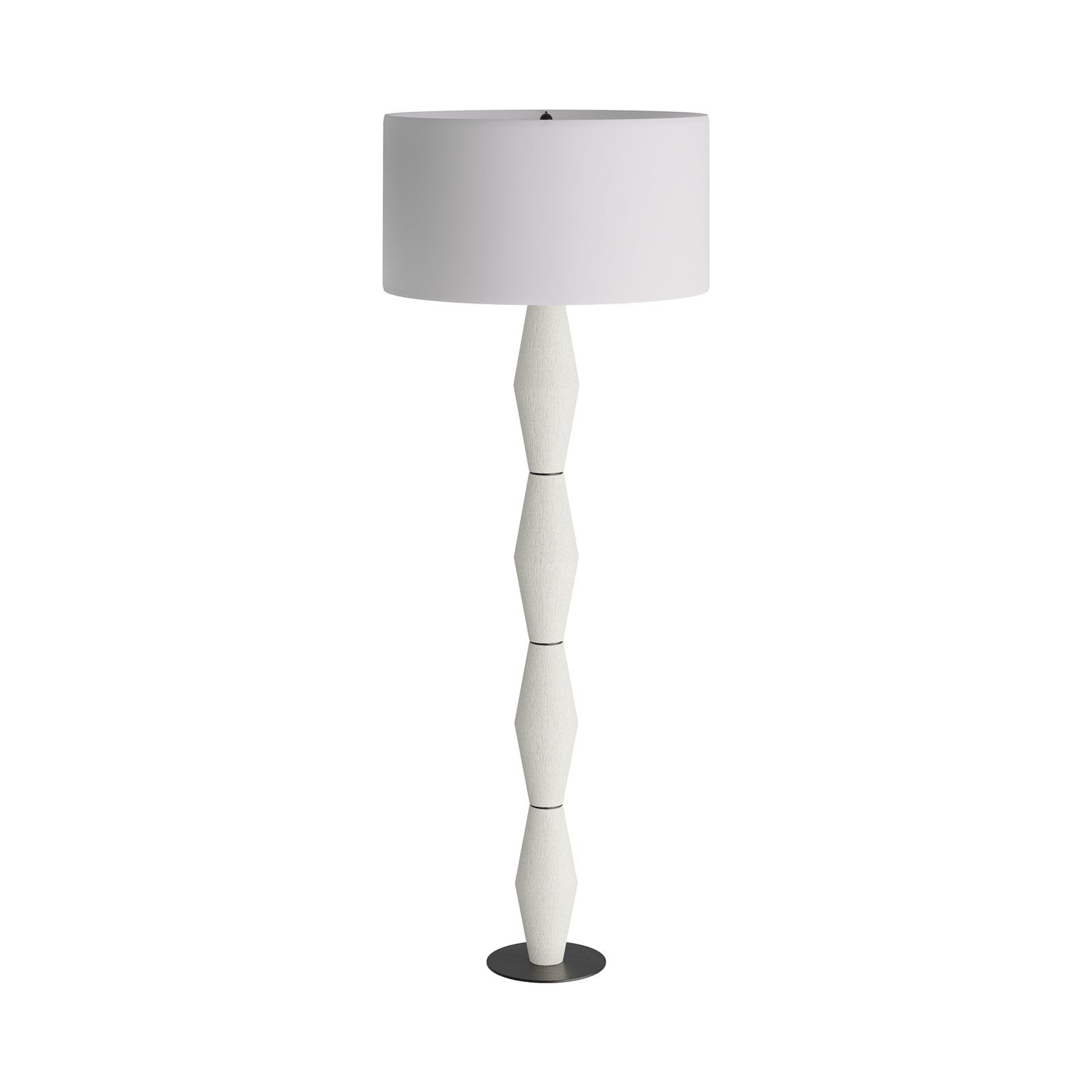 Ivory Ricestone Composite Floor Lamp with Bronze Base