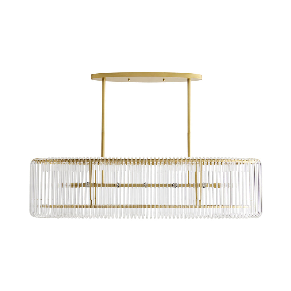 Chandler 12-Light Brown Nickel and Glass Pendant