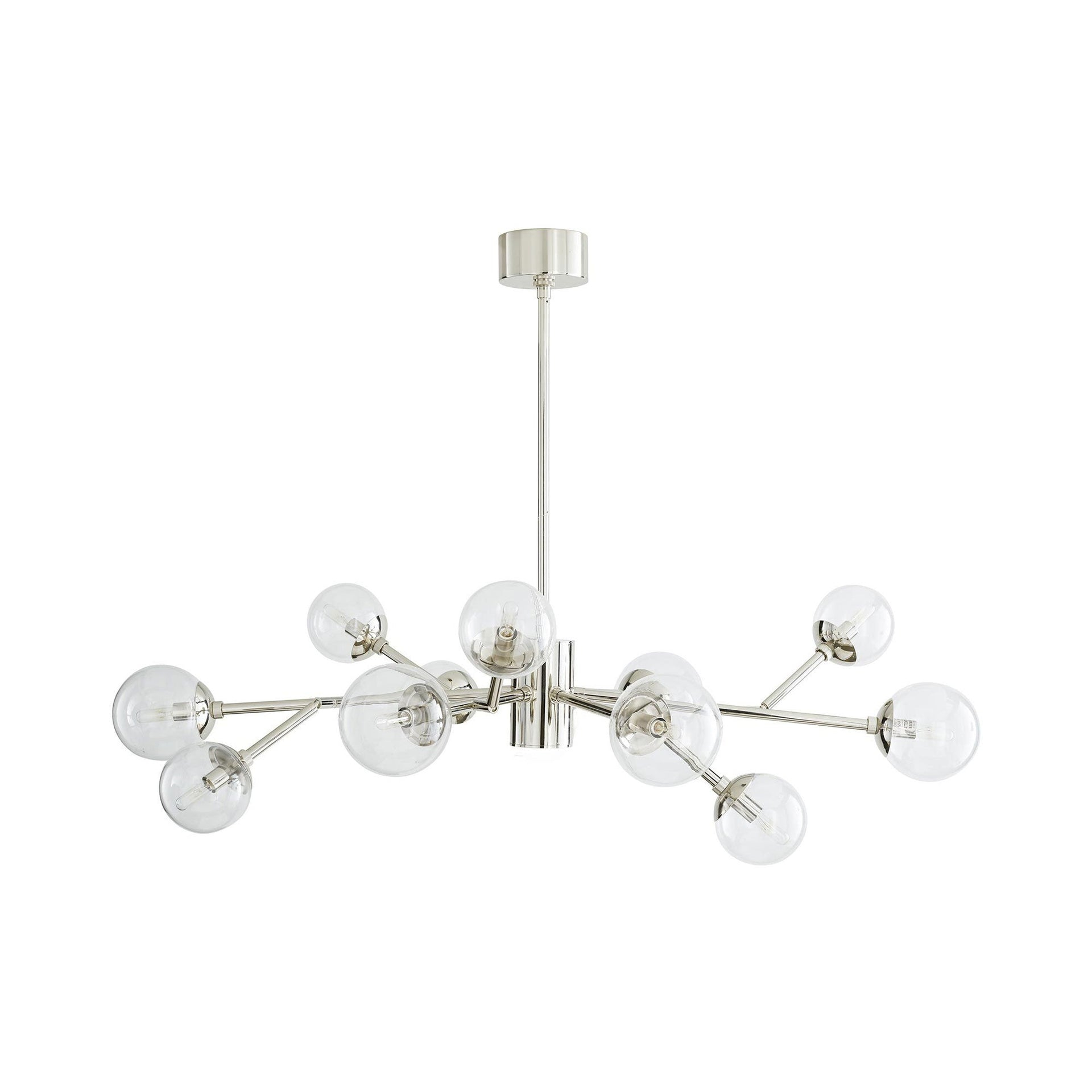 Mini Sputnik 12-Light Chandelier in Polished Nickel with Clear Glass