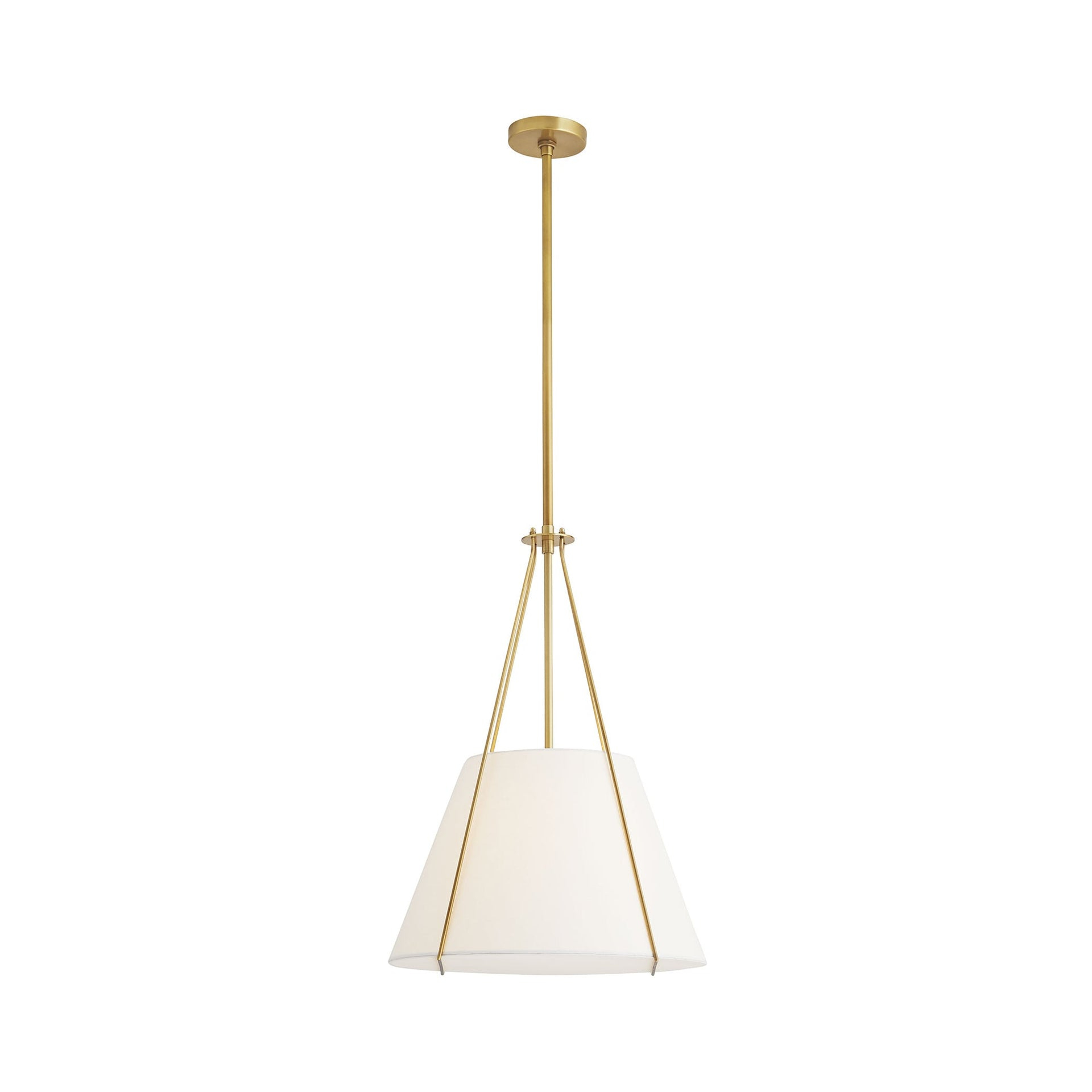 Eloise 27" Antique Brass Drum Pendant with White Shade