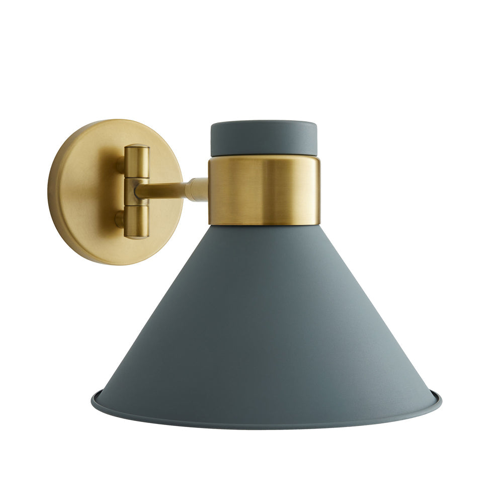 Lane 1-Light Antique Brass and Cadet Blue Pivot Spotlight