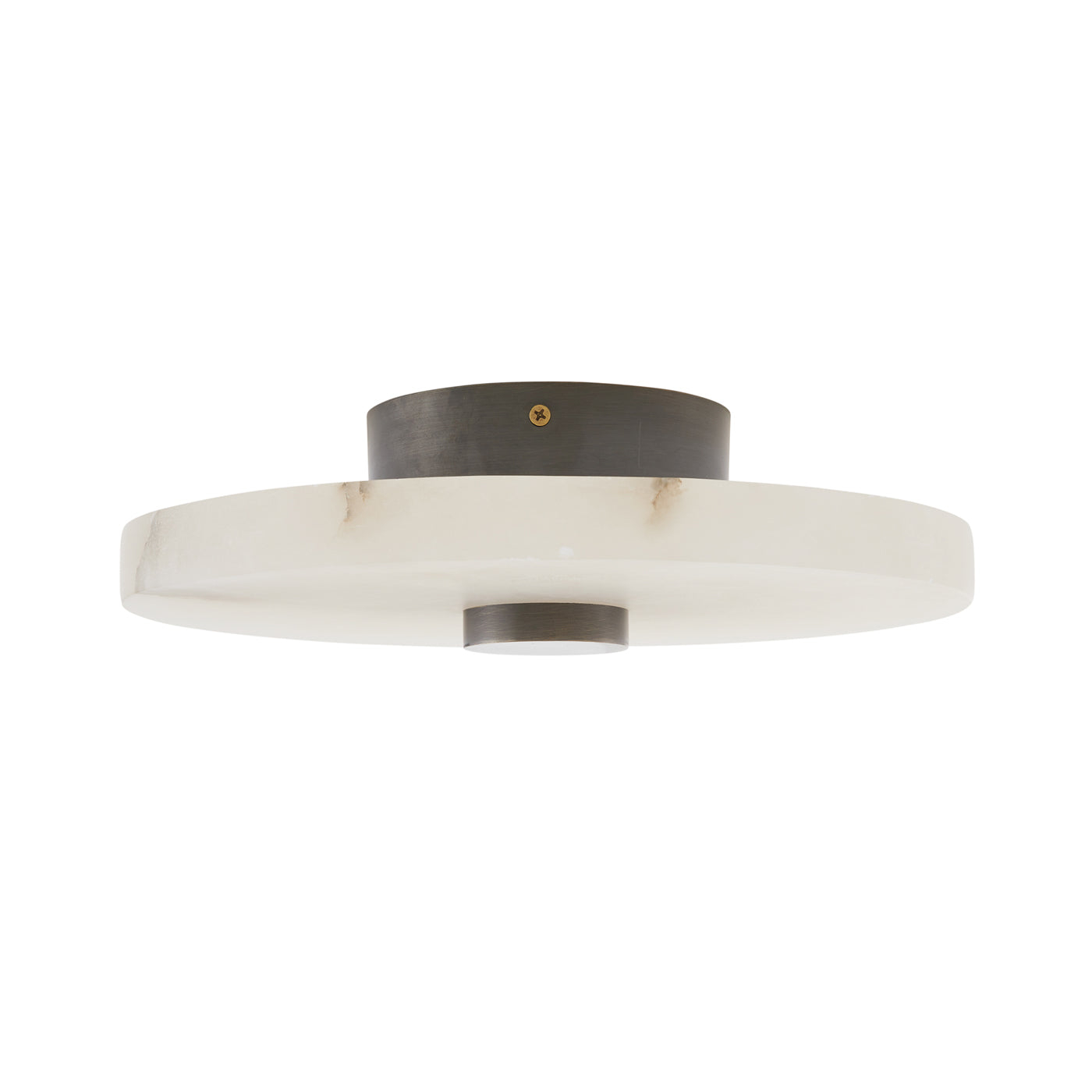 Moers Mid-Century White Ricestone 12" LED Flush Mount